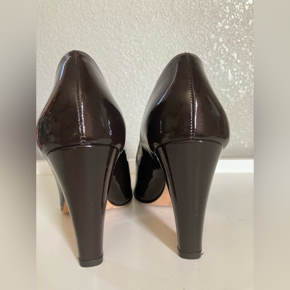 J. Vincent Sensational Brown Patent Leather Womens Open Toe 4" Heels Size 7.5 - Picture 5 of 8